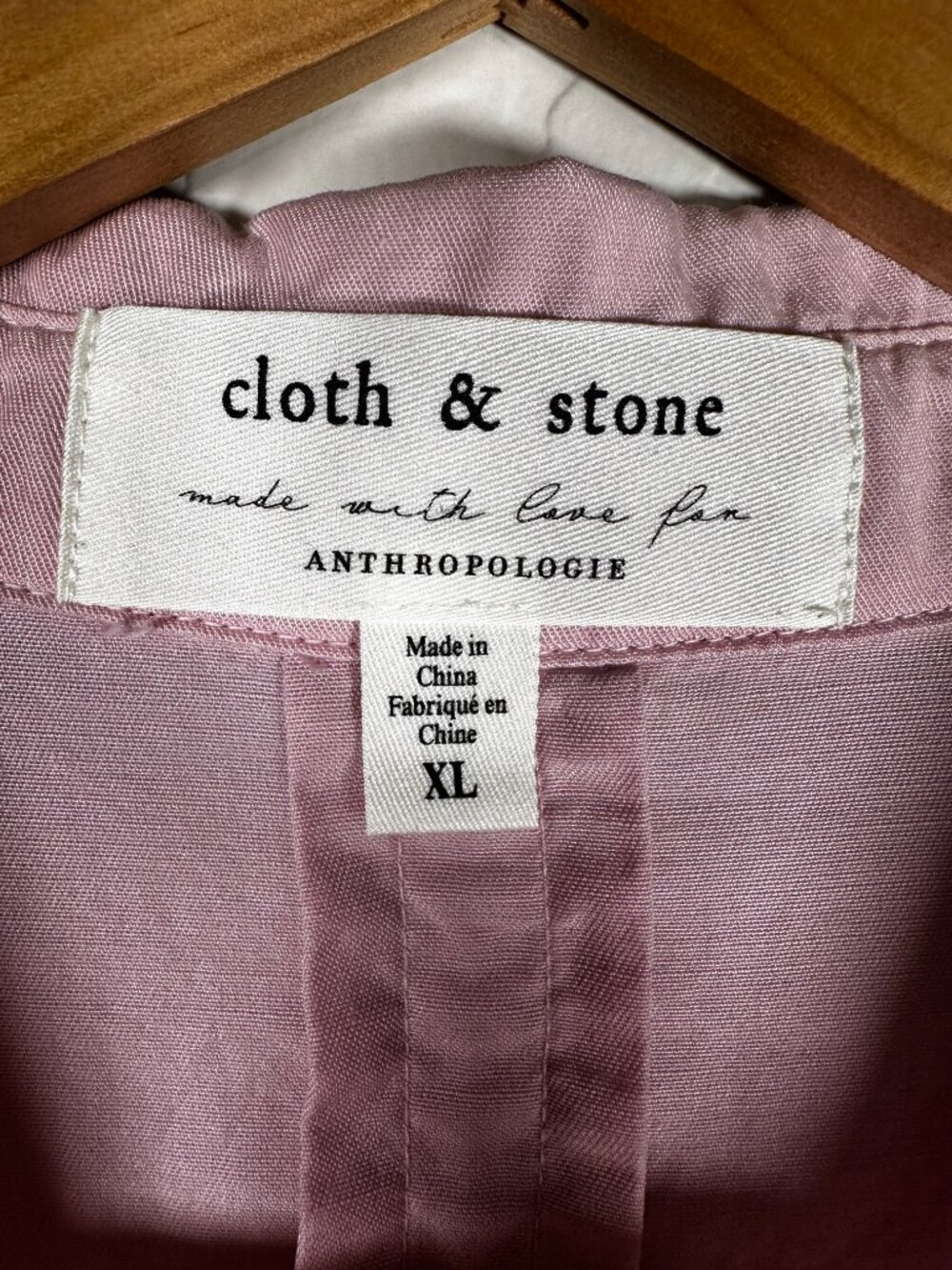 Anthropologie Cloth & Stone Pink Tencel Ruffle Button Down Shirt XL - Picture 10 of 10